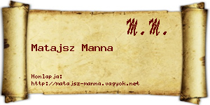 Matajsz Manna névjegykártya
